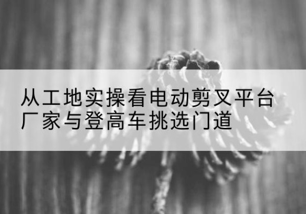 乐昌电动剪叉升降平台厂家-从工地实操看电动剪叉平台厂家与登高车挑选门道