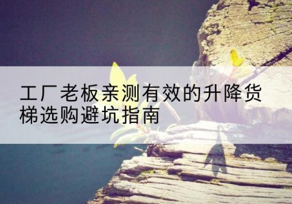 乐昌升降货梯怎么选-工厂老板亲测有效的升降货梯选购避坑指南