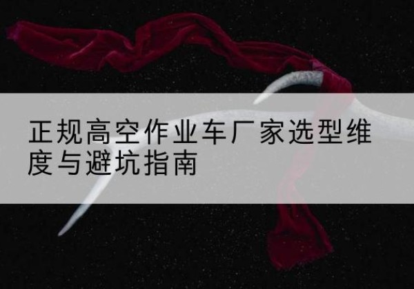 乐昌高空作业车厂家-正规选型维度与避坑指南